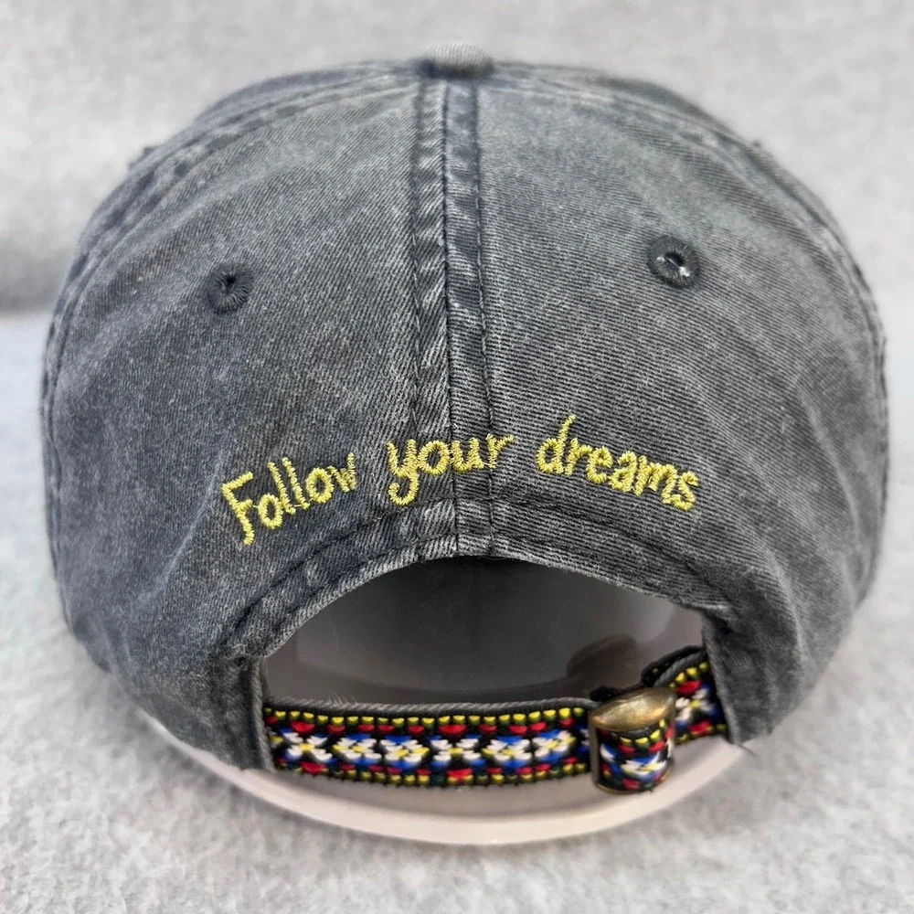 Embroidered Arrow Womens Gray Natural Life Hat Follow Your Dreams OSFM